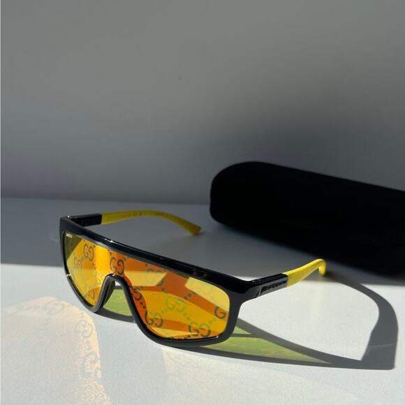 Gucci Accessories - NEW Gucci GG1736S Black Orange GG Logo Lens Mask Sunglasses